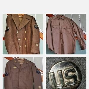FIVE PIECE VINTAGE U.S. ARMY UNIFORM  & ACCESSORIES - AMAZING PRISTINE CONDITION
